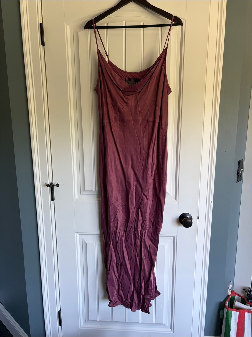 Anthropologie THE ELYSE SLIP DRESS in plum